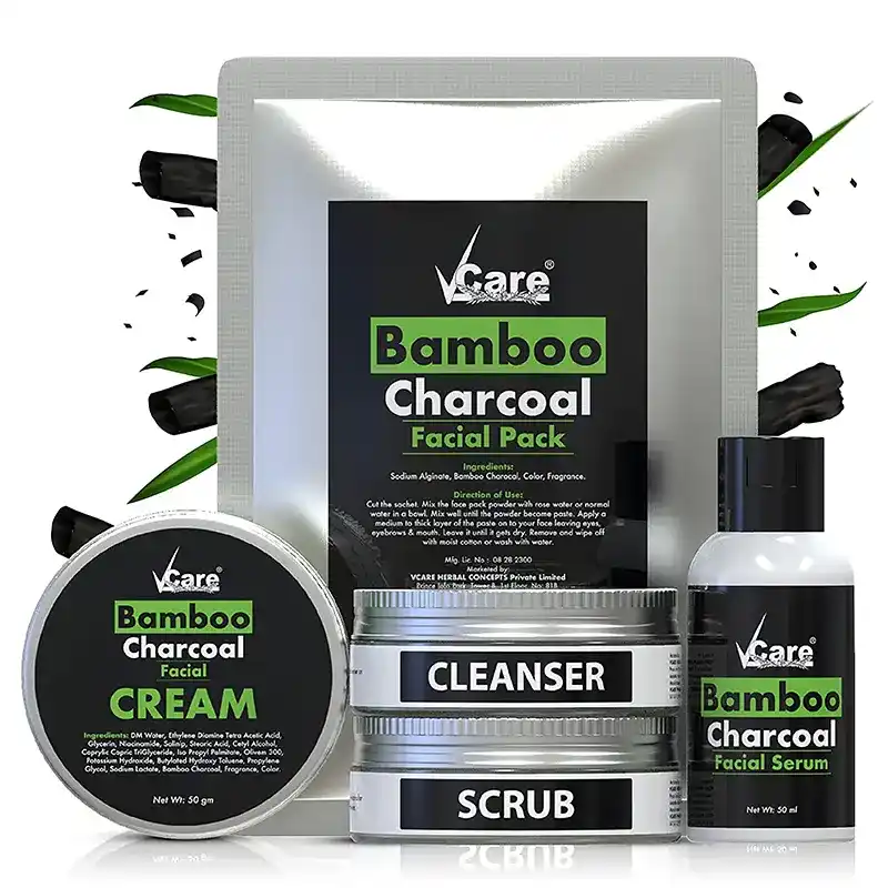 Bamboo Charcoal Face pack,bamboo charcoal facial kit,vcare bamboo charcoal facial kit,facial kit for women,best facial kit